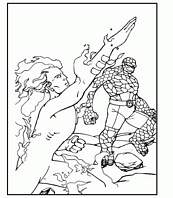 coloriage les quatre fantastiques la torche et la chose